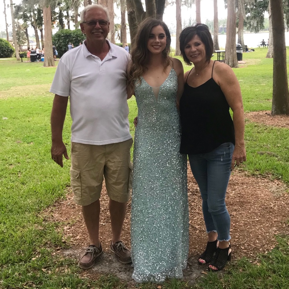 Teal prom dress